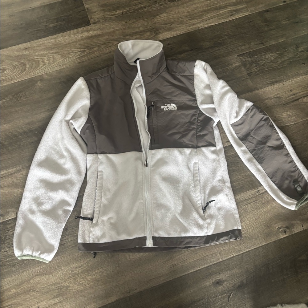 The North Face Gray and White Fleece Jacket